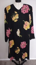 Linda Allard Ellen Tracy Premium Women s dresses Floral 100 Silk size 14