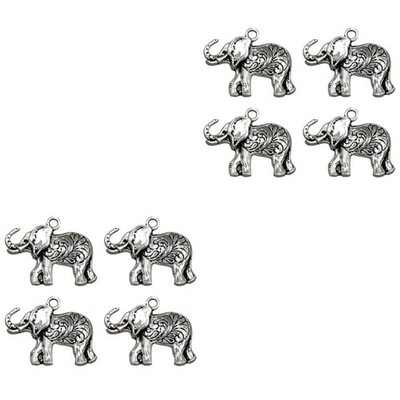  20 Stück Legierung geschnitzte Elefanten Anhänger Charms DIY Schmuck