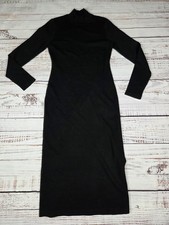 NWT Steve Madden Women's Black Long Sleeve Maja Sweater Dress, Size Medium $99