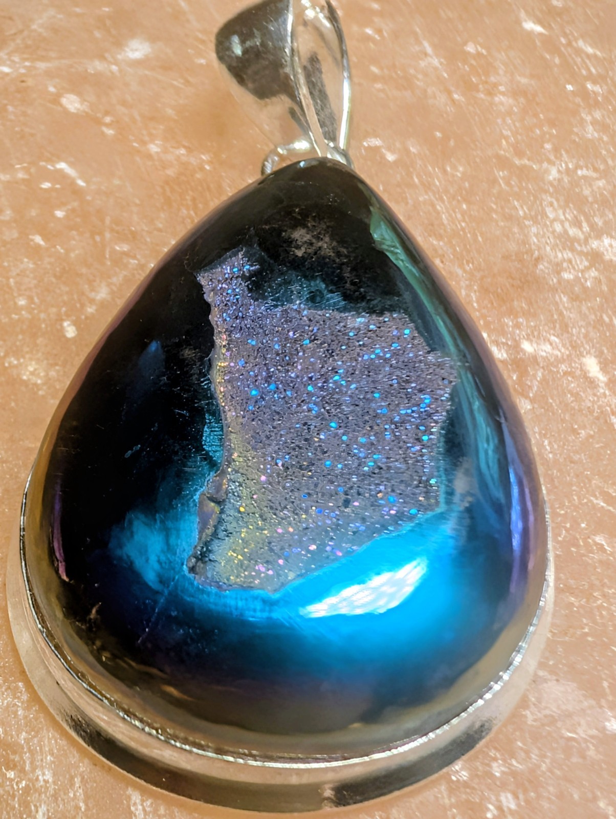 Natural Druzy Gemstone Handcrafted 925 Pendant