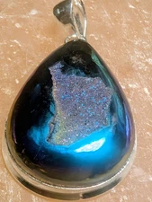 Natural Druzy Gemstone Handcrafted 925 Pendant