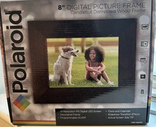 Polaroid 8 Inch Digital Picture Frame Candlenut Distressed Wood PDF 800CD TESTED
