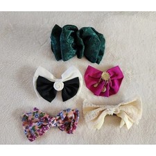 1990s Vintage Womens Hair Barettes Bows Lot of 5