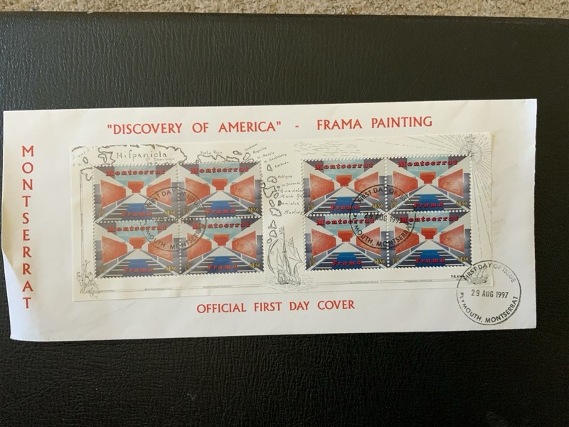 Montserrat 1997 #927 Discovery Of America Painting Sheet - FDC
