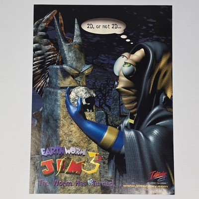 Earth Worm Jim 3D Nintendo 64 N64 2D Or Not 2D Print Ad/Poster