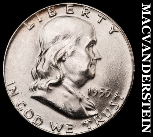 1955 Franklin Half Dollar- Silver Choice Gem Brilliant Uncirculated #i3533