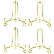 (4 pack 6" Iron Display Stand, Gold Iron Easel Plate Display Photo Holder