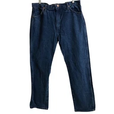 Wrangler Jeans Men 38x32 Blue Premium Regular Straight Stretch Rugged Outdoors