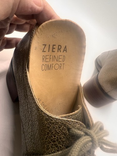 Ziera Sz 37.5 FF Gold Leather Zara Lace up Heeled Brogues & Orthotic Inserts - Picture 7 of 9