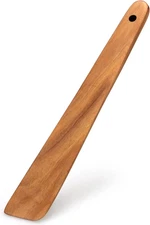 12 Inch Teak Wood Spatula for Cooking Non Toxic Kitchen Utensil Scraper Spurtle