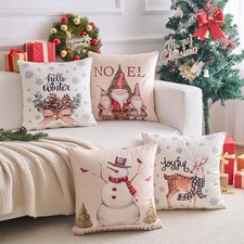 Throw Pillow Covers Set of 4 for Living Room, 18" x 18" Pack of 4 Christmas