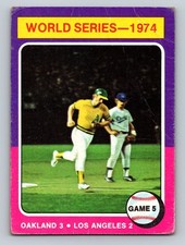 1975 Topps #465 World Series Game 5 - Joe Rudi WS MLB Oakland Athletics