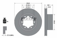 2Er-Set 2Er Set Bremsscheibe Textar 92305803 VW 2N0615601B