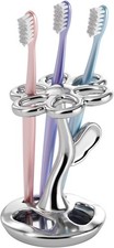 Flower Ceramic Tooth Brush Holders for Bathroom, Upgraded Large Slots Toothbrush