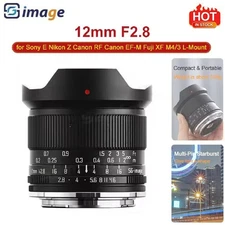 SGimage Ultra Wide Angle 12mm F2.8 Manual Lens for Sony E Canon RF EOS M Fuji X