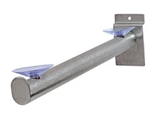SSWBasics 12" Slatwall Shelf Bracket - Round Tube - With Suction Cups - 3 Pack