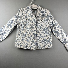 Lauren Jeans Co. Ralph Lauren Floral Print Denim Jacket Women’s Large NWT Indigo
