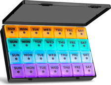 XL Large Monthly Pill Organizer 4 Weeks, 28 Day Pill Organizer Weekly, Big Compa
