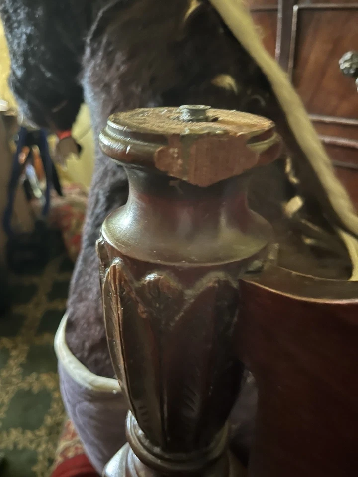 Vintage Baker Furniture Georgian Carved Mahogany King Sz Poster Bed - Image 3 of 4