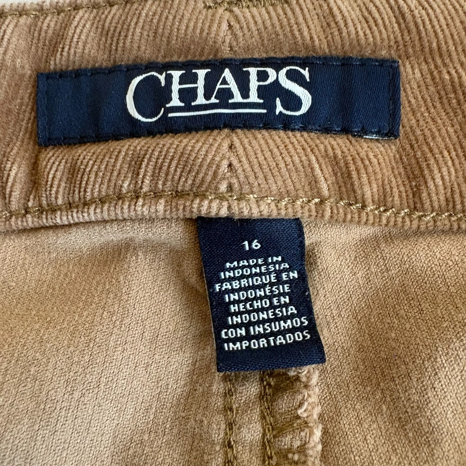 Chaps Corduroy Pants Womens 16 Brown Tan Stretch Mid Rise Casual Fall Pants - Image 3 of 4