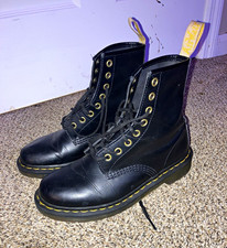 Dr. Martens Men's Black Lace-Up Ankle Combat Boots Round Toe