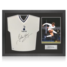 Maglia Spurs 1981 firmata da Glenn Hoddle. Cornice icona