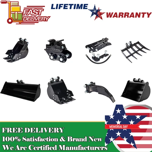 Fits Mini Excavator Attachments：Hydraulic Thumb Clip,Bucket,Rake,Ripper,Hitch