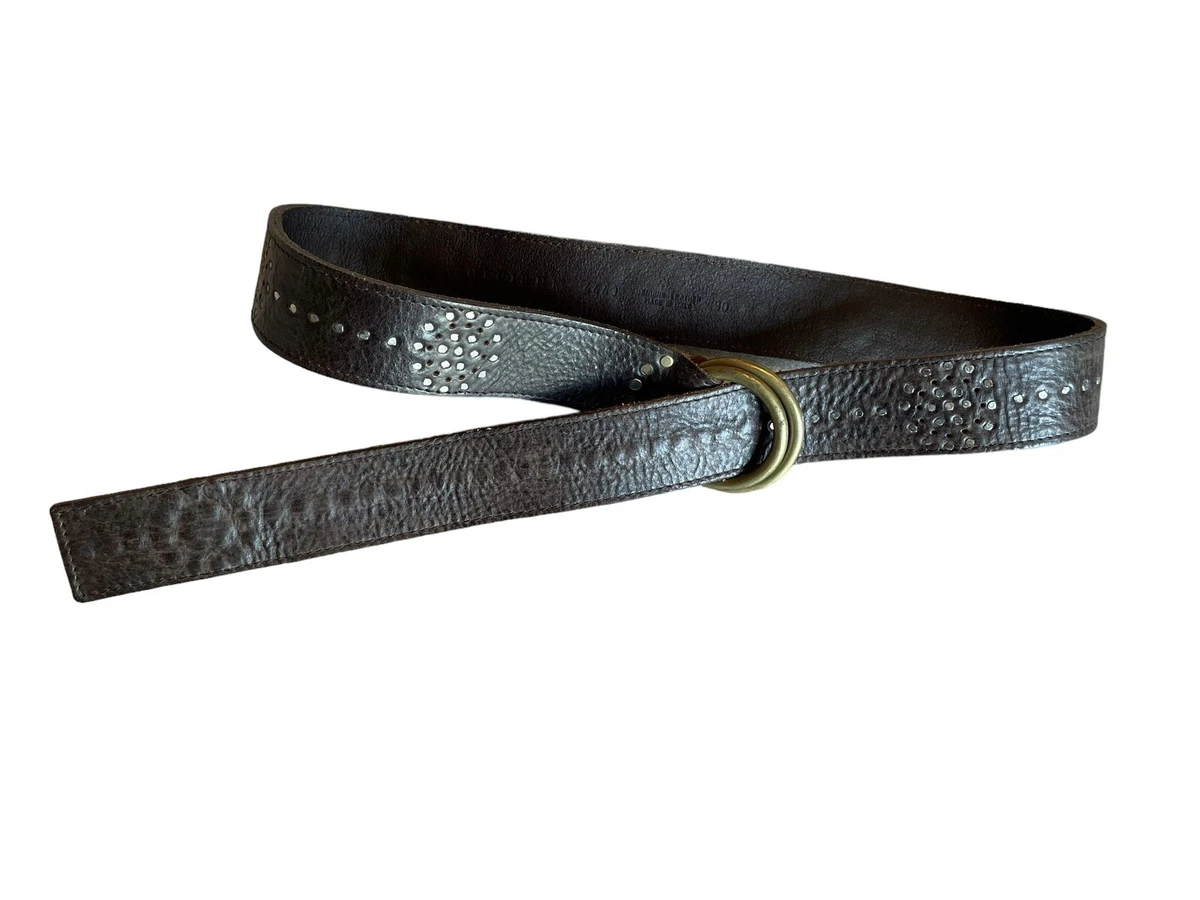 Orciani vintage black Leather Belt with Silver Rope-Style Buckle Orciani Belt - Etsy main image 4