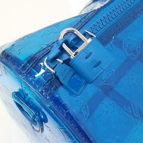 Louis Vuitton Virgil Abloh Keepall Bandouliere 50 Blue PVC Bag M53272 w/Dust Bag - Picture 5 of 7