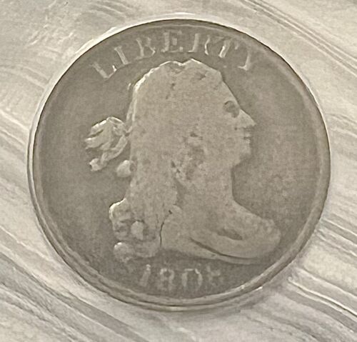 1808 Draped Bust Half Cent ANACS VG 8 C-3 Rotated Dies - Picture 2 of 4