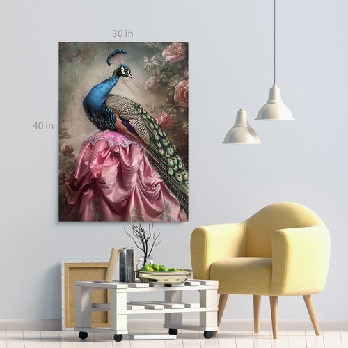 Peacock Bird as Human in Clothes Canvas Wall Art Picture Print Ready To Hang - Picture 6 of 6