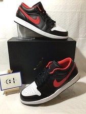 Nike Air Jordan 1 Low Black/Fire Red-White 553558-063 Men's Size 11
