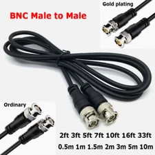 2ft - 33ft BNC Male to Male CCTV Extension Coaxial Line Video Monitoring Cable