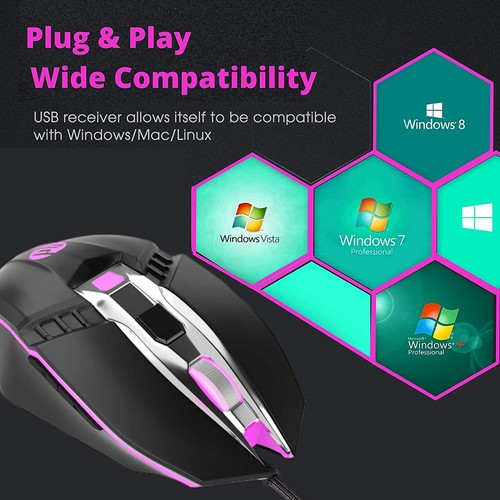 HP RGB Ergonomic Wired Gaming Mouse, Adjustable DPI with Breathing Light - Picture 6 of 7