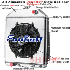 3 Row Radiator Shroud Fan For 1942-1952 43 Ford F1 F2 F3 F4 Pickup Ford Engine