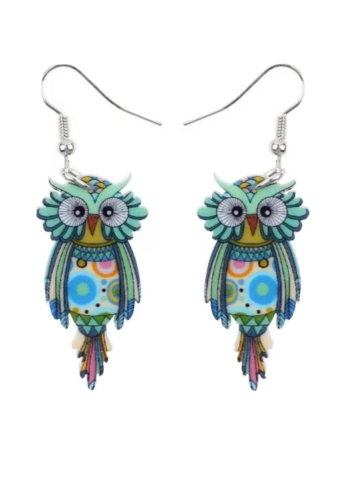 Pendientes Acrílico Búho Pájaro Arte Bohemio con Regalo 🎁 Caja ~ ¡¡ENVÍO GRATUITO!!! Foto 2 de 4