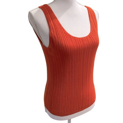 Suéter Acanalado Vince Tanque Cuello Redondo Profundo 100% Algodón Coral Talla Grande Minorista $175 - Imagen 3 de 12