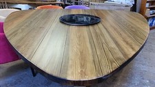 12-15 seater very Large Dining Table, Plectrum Top, Chunky 'smoked Oak Stain'