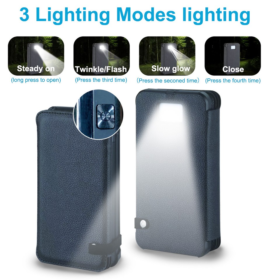 Portable Solar Mobile Phone Charger Panel Power Bank Waterproof Outdoor