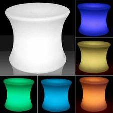 16" Color-Changing Lighting Chair Rechargeable LED Light Up Stool Cube 16 RGB
