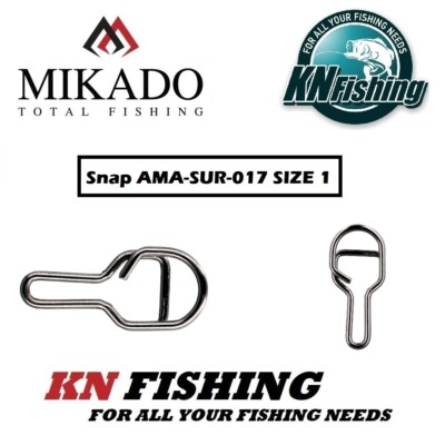 MIKADO SNAP AMA-SUR-017 SIZE 1 Quick Release Fishing Snap Spinning Jigging 6pc