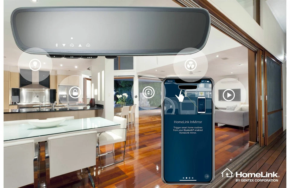 Gentex ADVGENFLCHLN Replacement Rear-View Mirror w/ HomeLink Bluetooth-Equipped - Image 3 of 4