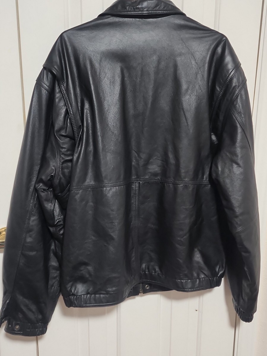 Men's 100% LEATHER BOMBER JACKET BY PORT AUTHORITY SIZE XL Men's 100% LEATHER BOMBER JACKET BY PORT AUTHORITY SIZE XL
