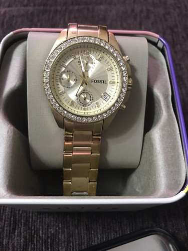 FOSSIL Decker Chronograph Champagne Dial Gold-tone Ladies Watch ES2683 - Picture 2 of 6