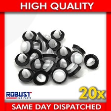 20X DOOR CARD PILLAR CLIPS WHITE PLASTIC WITH RUBBER SEAL FOR CITROEN PEUGEOT
