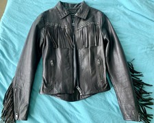 Diesel Leather Jacket With Fringe Women Extra Small