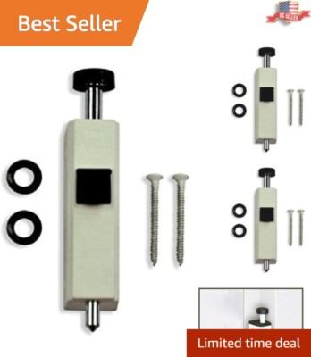 Easy-Install White Auxiliary Foot Latch Lock for Enhanced Patio Security