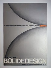 Piero Fornasetti Affiche Exposition 1970 Bolide Design Arts Décoratifs 