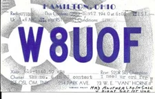 QSL  1940 Hamilton  OH   radio card   