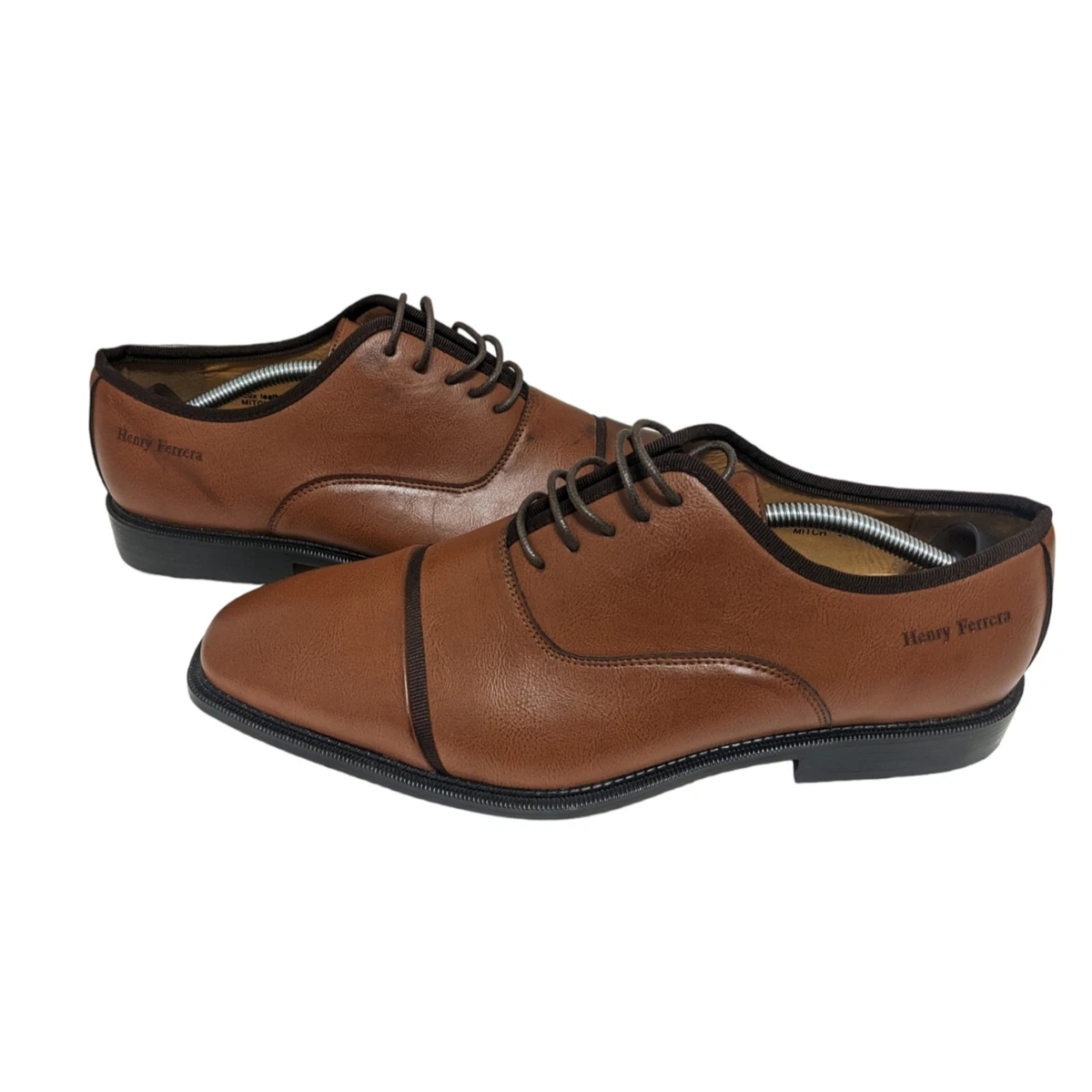 HENRY FERRERA Mitch Brown Square Toe Oxford Dress Shoes Men s Size